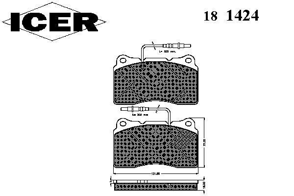 Комплект тормозных колодок, дисковый тормоз 181424