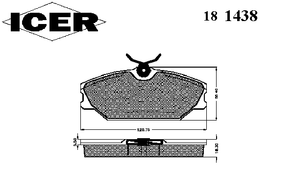 Комплект тормозных колодок, дисковый тормоз 181438