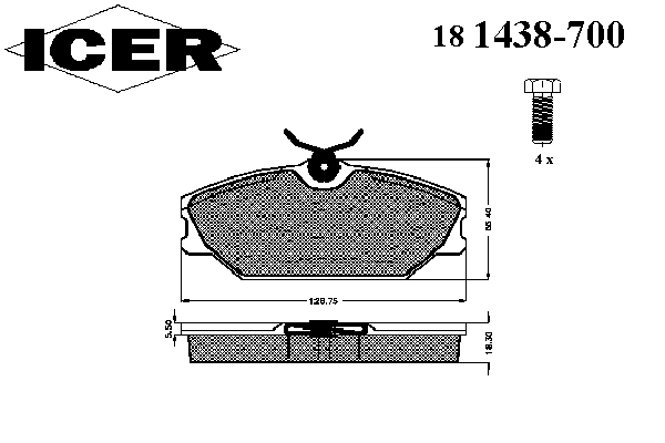 Комплект тормозных колодок, дисковый тормоз 181438-700