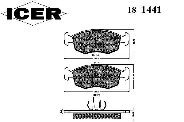 Kit de plaquettes de frein, frein à disque 181441
