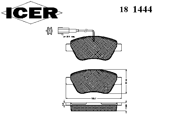 Kit de plaquettes de frein, frein à disque 181444