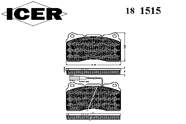 Kit de plaquettes de frein, frein à disque 181515