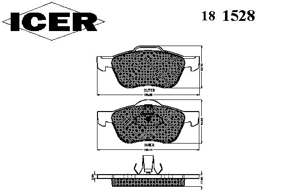 Комплект тормозных колодок, дисковый тормоз 181528