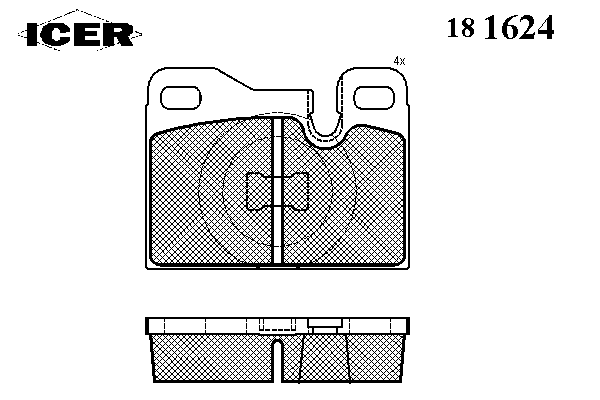 Комплект тормозных колодок, дисковый тормоз 181624