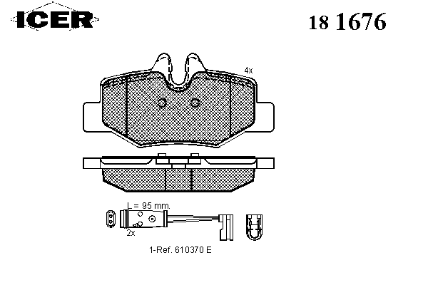Комплект тормозных колодок, дисковый тормоз 181676