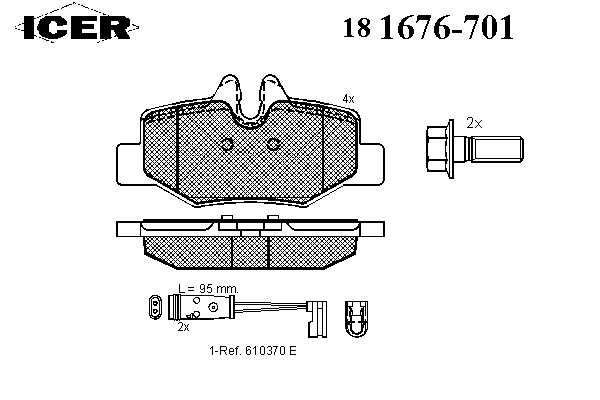 Комплект тормозных колодок, дисковый тормоз 181676-701