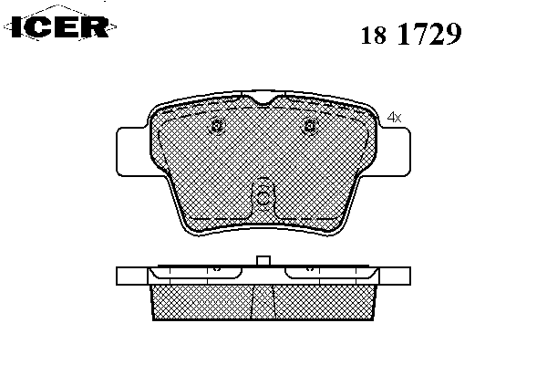 Комплект тормозных колодок, дисковый тормоз 181729