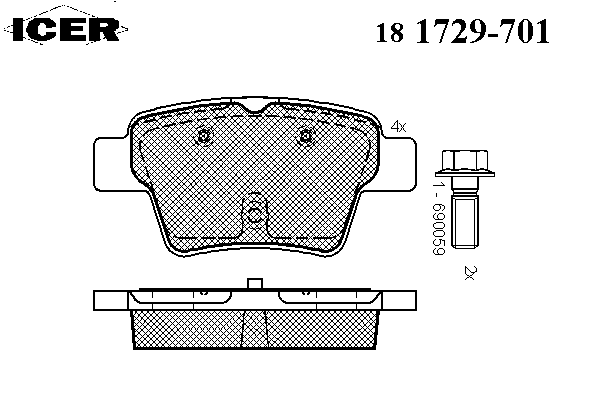Kit de plaquettes de frein, frein à disque 181729-701