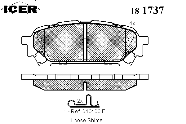 Kit de plaquettes de frein, frein à disque 181737