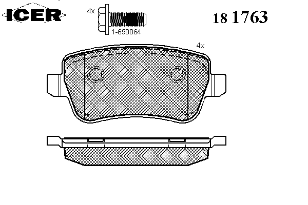 Комплект тормозных колодок, дисковый тормоз 181763
