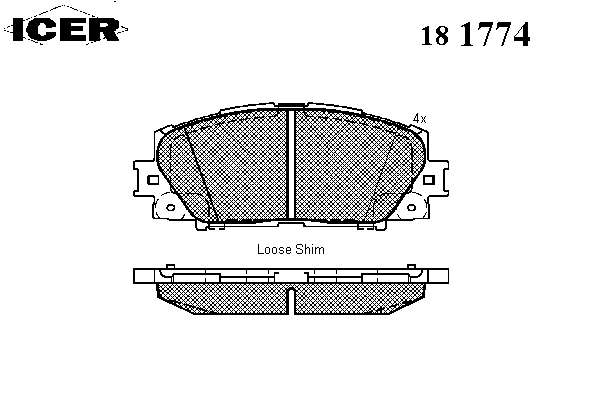 Комплект тормозных колодок, дисковый тормоз 181774