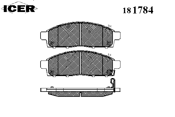 Комплект тормозных колодок, дисковый тормоз 181784