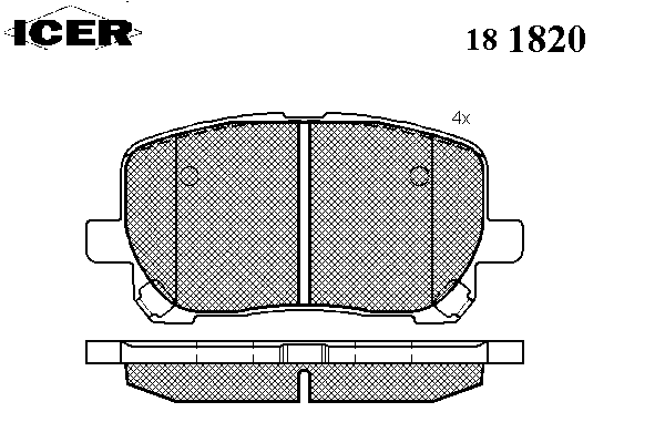 Комплект тормозных колодок, дисковый тормоз 181820