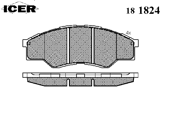 Комплект тормозных колодок, дисковый тормоз 181824