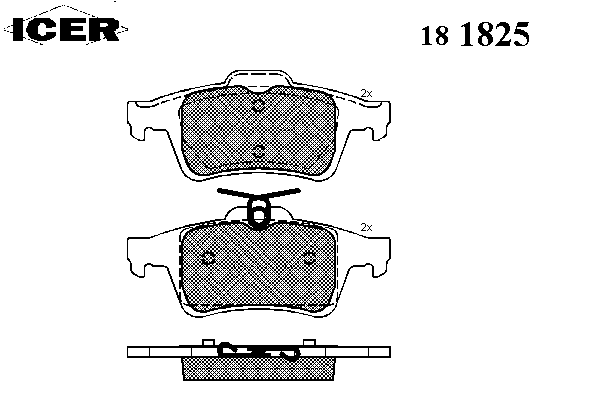 Комплект тормозных колодок, дисковый тормоз 181825