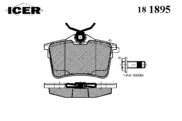 Kit de plaquettes de frein, frein à disque 181895