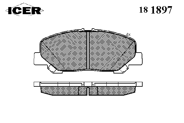 Комплект тормозных колодок, дисковый тормоз 181897