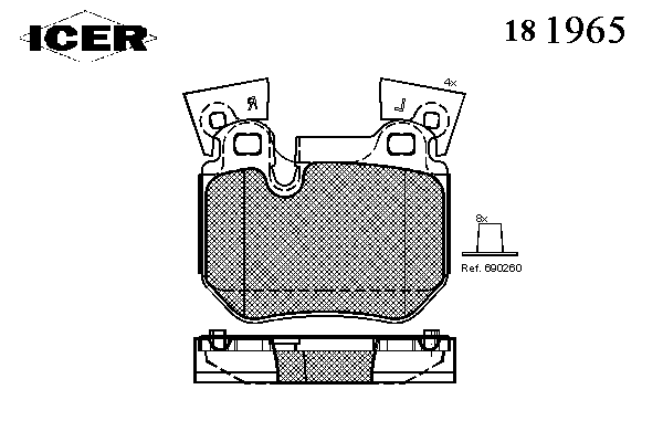 Комплект тормозных колодок, дисковый тормоз 181965
