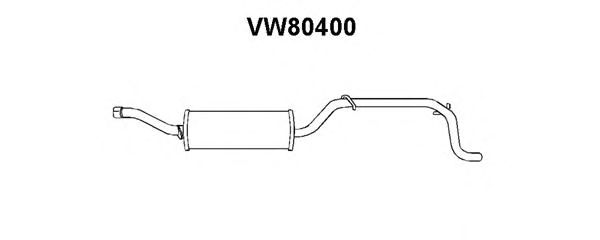 Глушитель выхлопных газов конечный VW80400