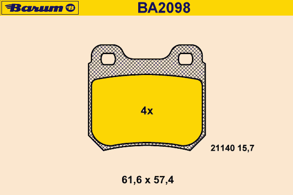 Комплект тормозных колодок, дисковый тормоз BA2098