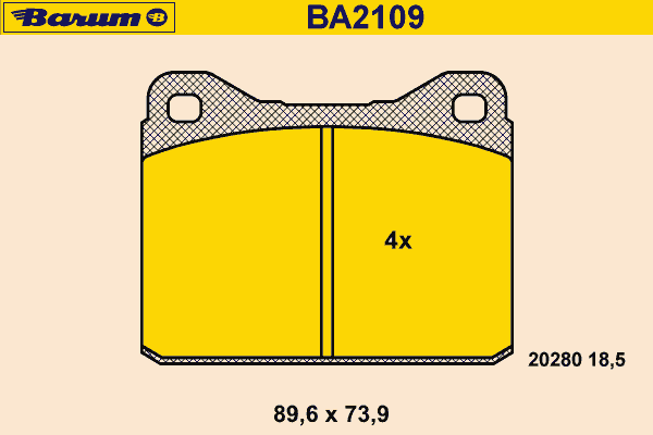 Комплект тормозных колодок, дисковый тормоз BA2109