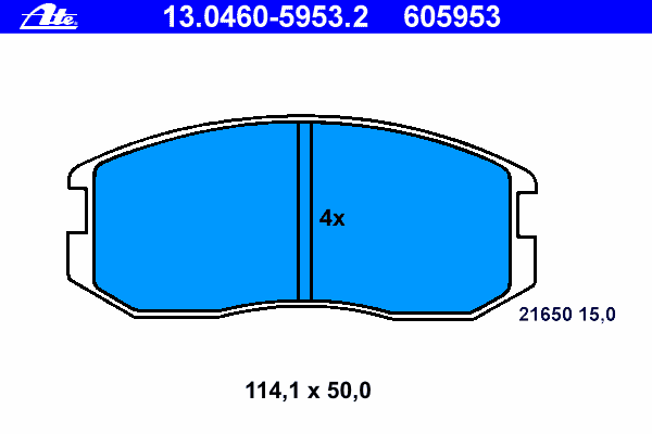 Комплект тормозных колодок, дисковый тормоз 13.0460-5953.2