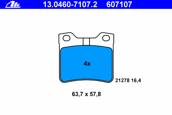 Kit de plaquettes de frein, frein à disque 13.0460-7107.2