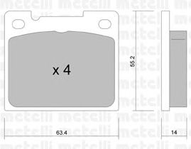 Комплект тормозных колодок, дисковый тормоз 22-0004-0