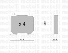 Комплект тормозных колодок, дисковый тормоз 22-0229-0