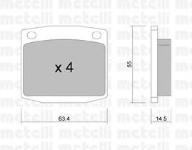 Комплект тормозных колодок, дисковый тормоз 22-0486-0