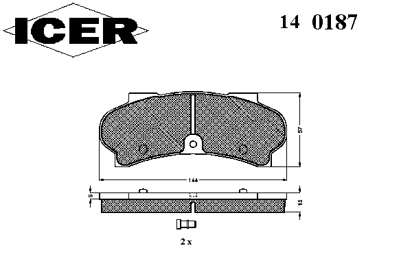 Комплект тормозных колодок, дисковый тормоз 140187