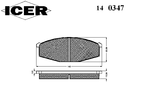 Комплект тормозных колодок, дисковый тормоз 140347
