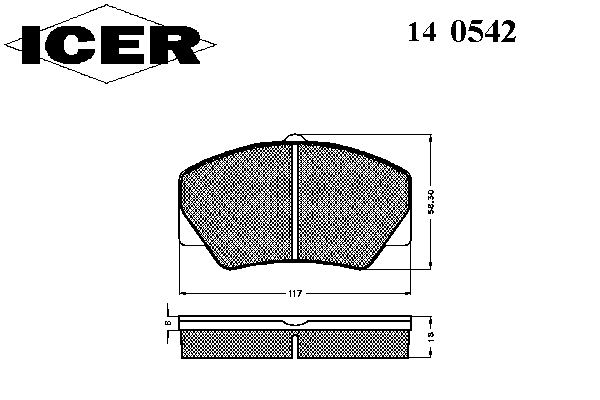 Комплект тормозных колодок, дисковый тормоз 140542