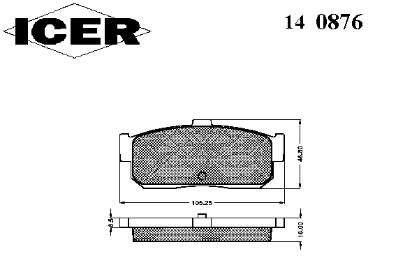 Комплект тормозных колодок, дисковый тормоз 140876