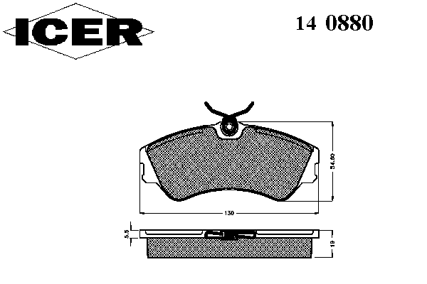 Комплект тормозных колодок, дисковый тормоз 140880