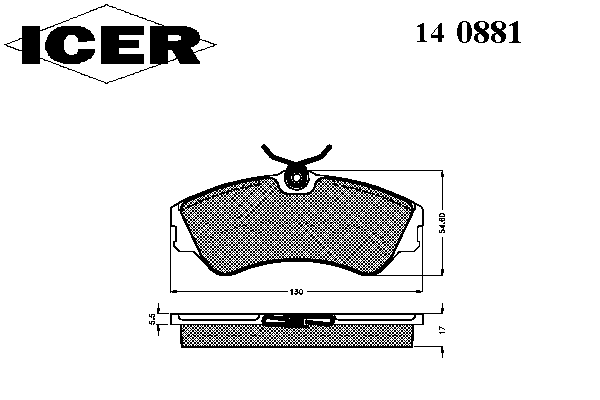 Комплект тормозных колодок, дисковый тормоз 140881