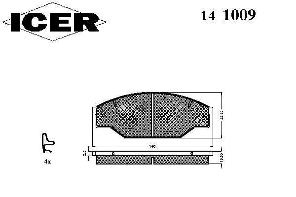 Комплект тормозных колодок, дисковый тормоз 141009
