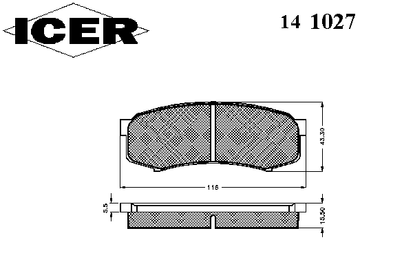 Kit de plaquettes de frein, frein à disque 141027