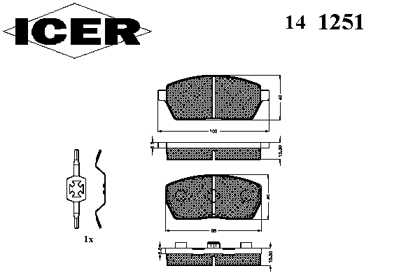 Комплект тормозных колодок, дисковый тормоз 141251