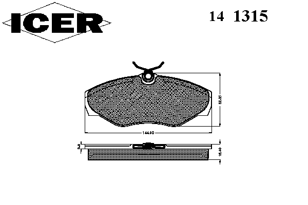 Комплект тормозных колодок, дисковый тормоз 141315