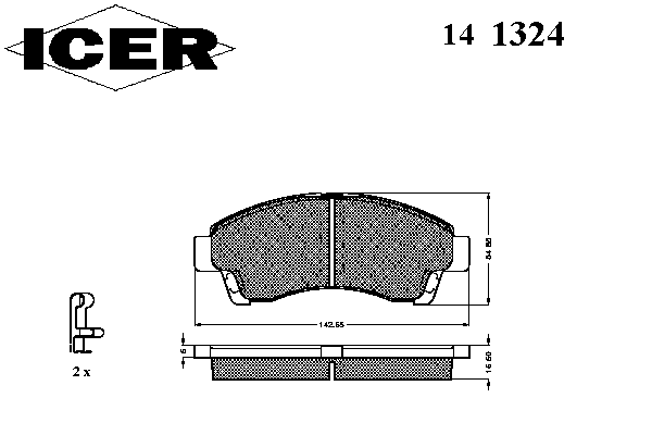 Комплект тормозных колодок, дисковый тормоз 141324