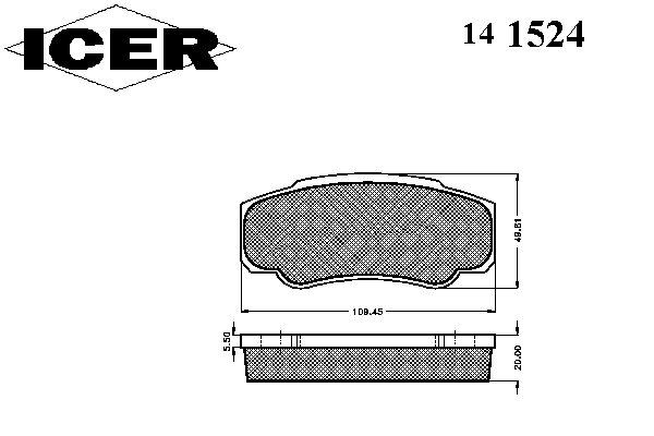 Комплект тормозных колодок, дисковый тормоз 141524