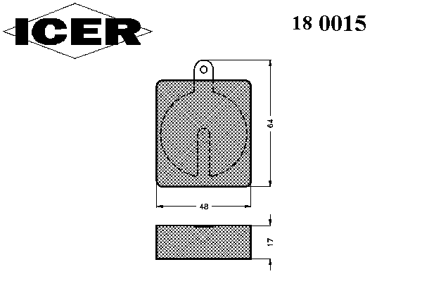 Комплект тормозных колодок, дисковый тормоз 180015