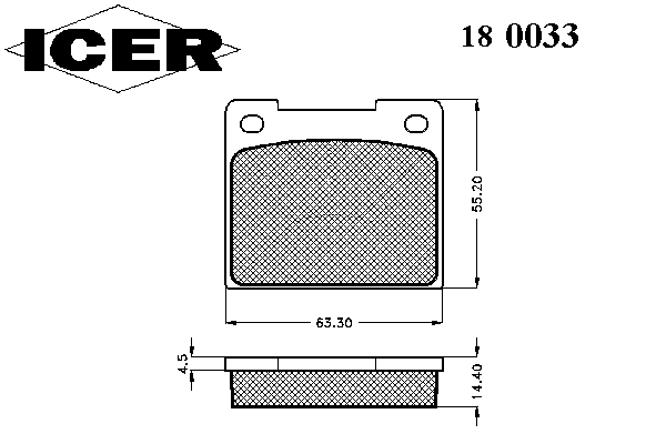 Комплект тормозных колодок, дисковый тормоз 180033