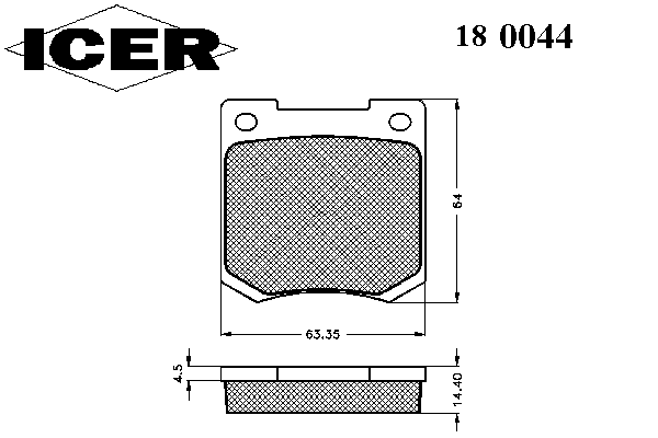Комплект тормозных колодок, дисковый тормоз 180044