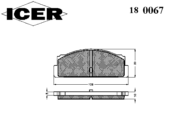Комплект тормозных колодок, дисковый тормоз 180067
