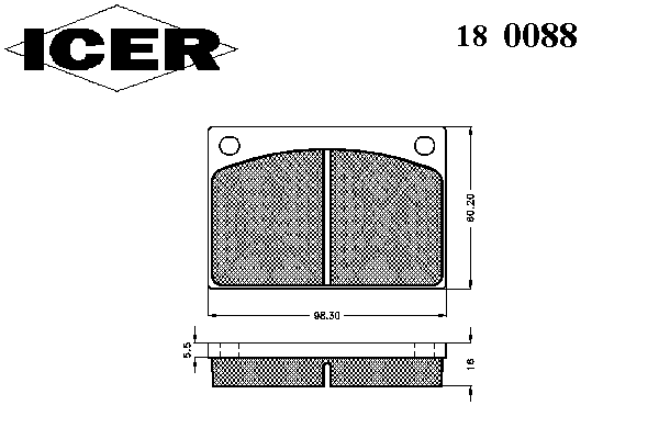 Комплект тормозных колодок, дисковый тормоз 180088