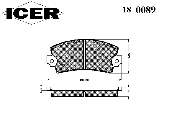 Комплект тормозных колодок, дисковый тормоз 180089