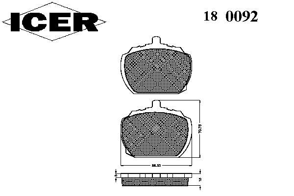 Комплект тормозных колодок, дисковый тормоз 180092