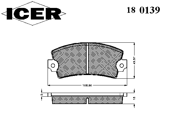 Комплект тормозных колодок, дисковый тормоз 180139